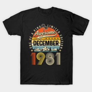 Awesome Since December 1981 Vintage 42nd Birthday T-Shirt